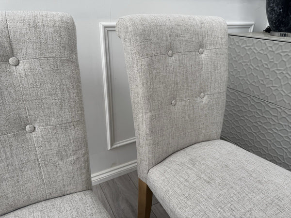 Furniture Village Augusta Cream Fabric Set Of 4 Roll Back Dining Chairs4