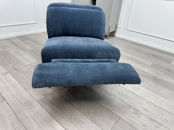 Sofology Plaza Middle Section Power Recliner & Headrest Chenille Denim Blue1