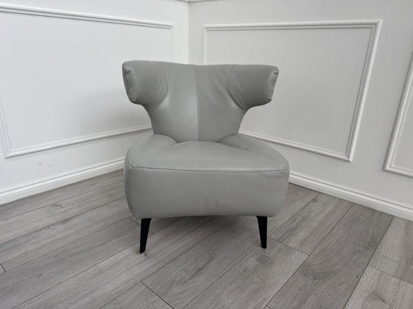 Fabbrica Accent Chair Grey Genuine Leather2