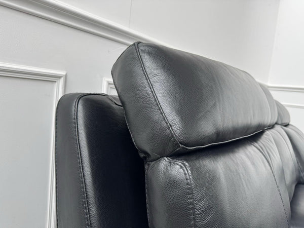 FV Serene Black Leather Power Recliner 3 Seater Sofa Lumbar + Headrest4