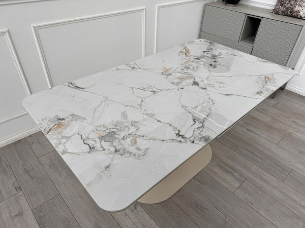 Furniture Village Avorio Small Extending Dining Table marble-effect ceramic top22