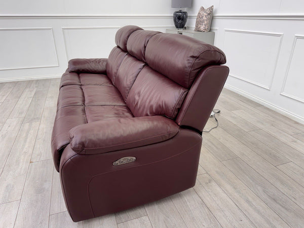 Furniture Village Moreno Power Recliner 3 Seater Sofa Cherry/Burgundy Leather12