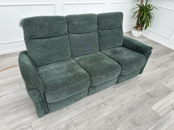 FURNITURE VILLAGE Piccolo Moss Green Fabric Power Recliner 3 Seater Sofa10