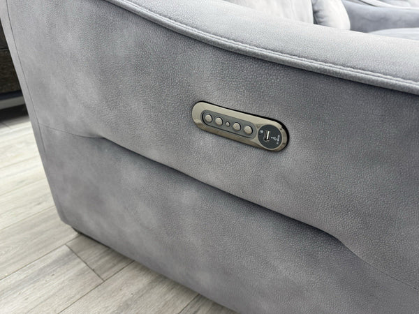 FV Xavier Grey Velvet 3+2 Seater Sofa Set Power Recliners & Headrests14