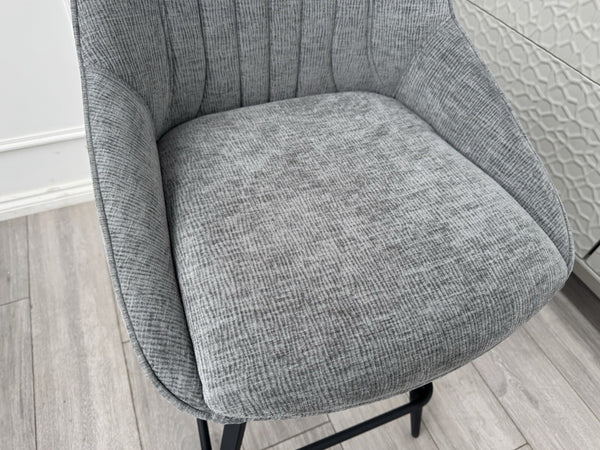 Furniture Village Crete Pair Of 2 Swivel Barstool Chairs Dark Grey Fabric5