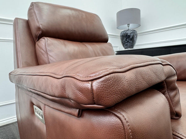 G Plan Thornbury Brown/Chestnut Leather Power Recliner Armchair9