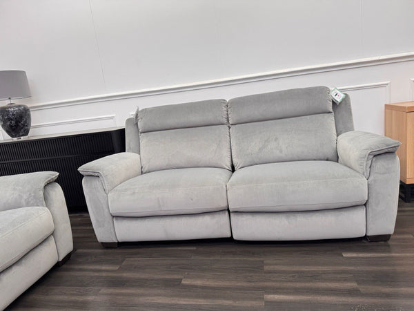 Furniture Village 3+3 Seater Sofa Set Power Recliner Grey Velvet17