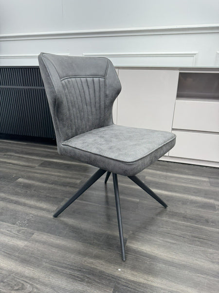 Furniture Village Aydin Charcoal Grey Faux Leather Swivel Dining Chair4