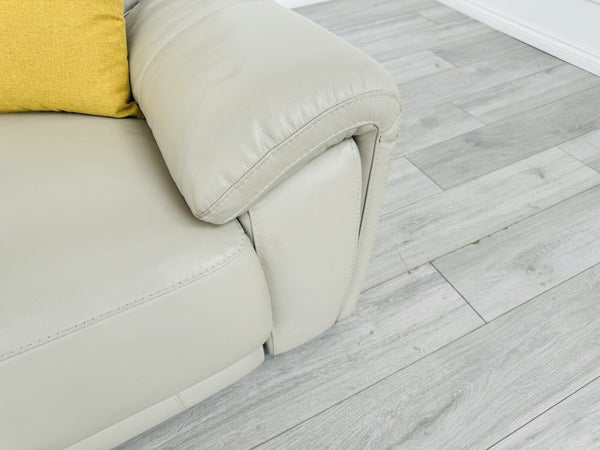 Furniture Village Feather Grey Leather Power Recliner 3 Seater Sofa11