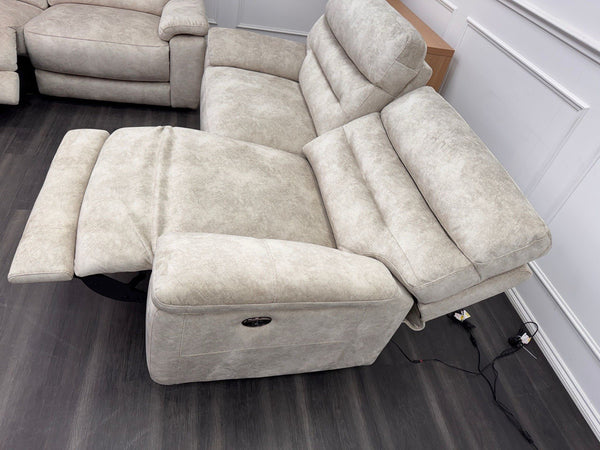 Furniture Village Nimbus 3 Seater Sofa Power Recliner In Cream Lux Velvet6