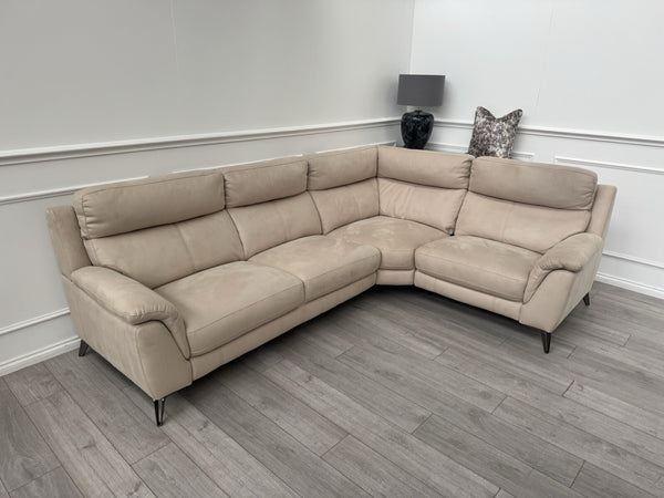 Furniture Village Contempo Static Corner Sofa In Beige Fabric12