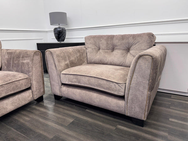 FURNITURE VILLAGE ARIANA 3 Seater Sofa Cuddle Set Classic Back Dapple Chocolate15