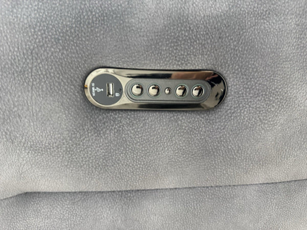 FV Xavier Grey Velvet 3+2 Seater Sofa Set Power Recliners & Headrests19