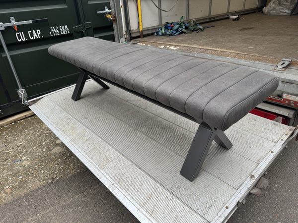Furniture Village Moon 180cm Grey Fabric Dining Bench1