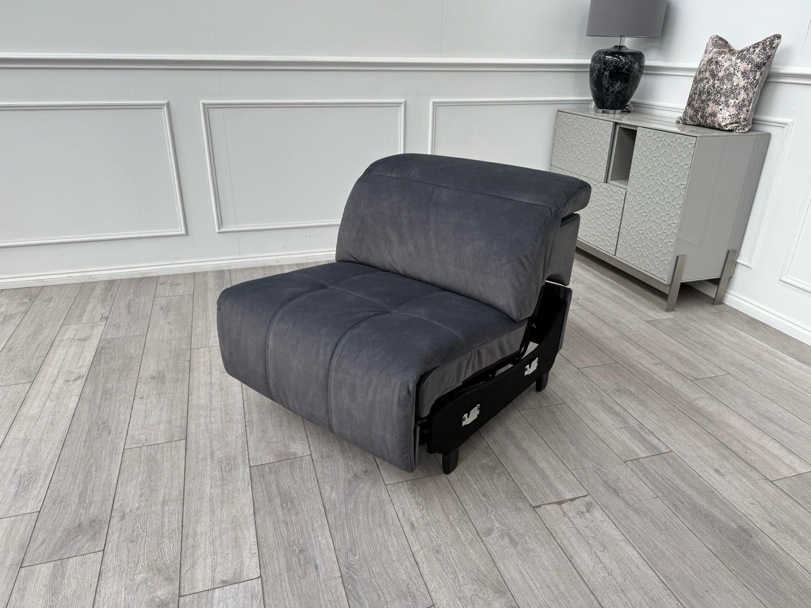 Sofology Marvella Flecked Charcoal Grey Velvet Middle Section Power Recliner0