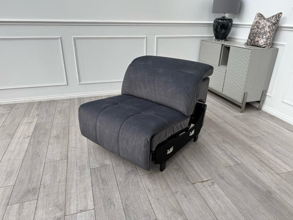 Sofology Marvella Flecked Charcoal Grey Velvet Middle Section Power Recliner0