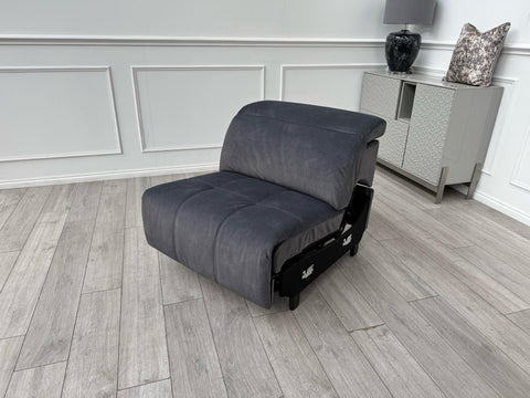 Sofology Marvella Flecked Charcoal Grey Velvet Middle Section Power Recliner0