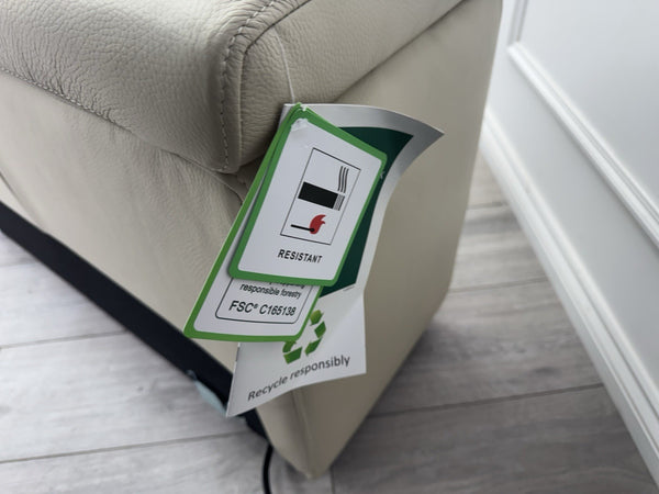 Sofology Plaza Console Cream Leather Cup Holders Wireless Charging Socket3