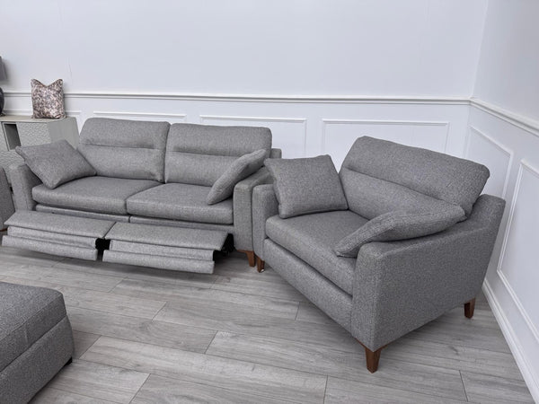 Furniture Village UNIQA Grey Fabric 3 & 2 & 1 Seater Power Recliner Sofa Set7