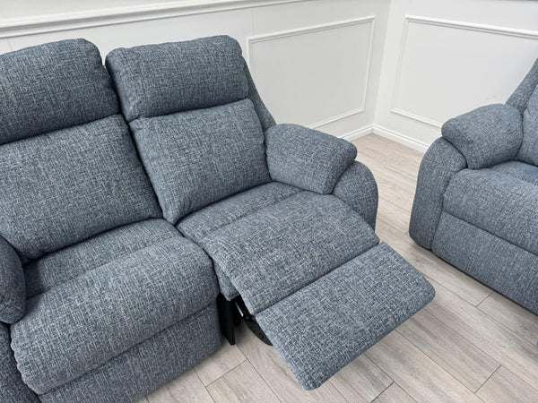 G Plan Kingsbury 2 + 2 Seater Sofa Set Power Recliner Shore Blue10