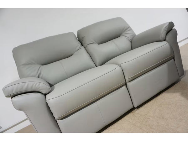 G PLAN Seattle cambridge grey leather pair of 2.5 seater sofa set - heat seats3