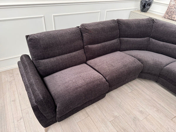 DFS Black Fabric Corner Sofa Power Recliner Modular Sofa7