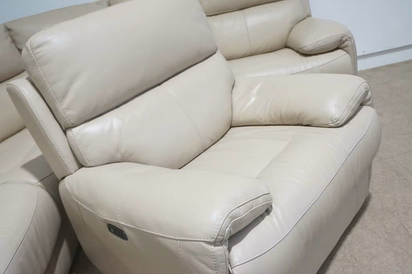 FV Link Nude leather standard 3piece curved corner group + Armchair Sofa Set2
