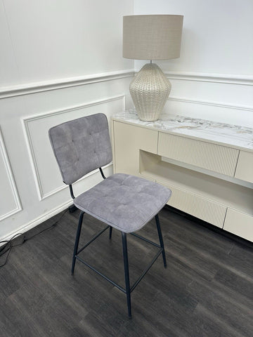 FV Toronto Swivel Dining Barstool Grey Velvet With Handle  (Choose Quantity)0