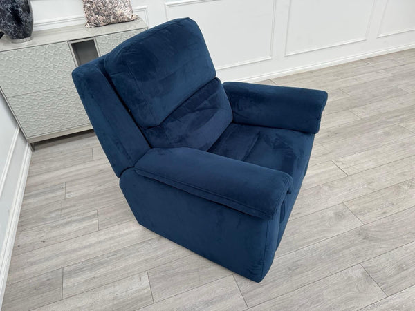 G Plan Harper Plush Indigo Premium Velvet Static Armchair RRP £1,3574