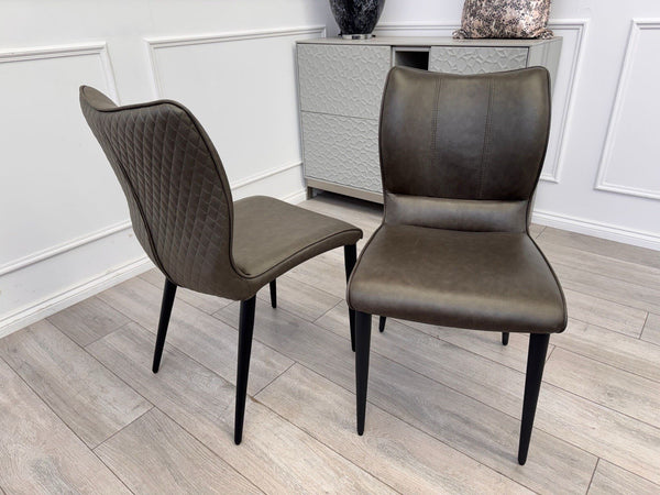 Furniture Village Murcia Grey Faux Leather Pair Of 2  Dining Chairs10