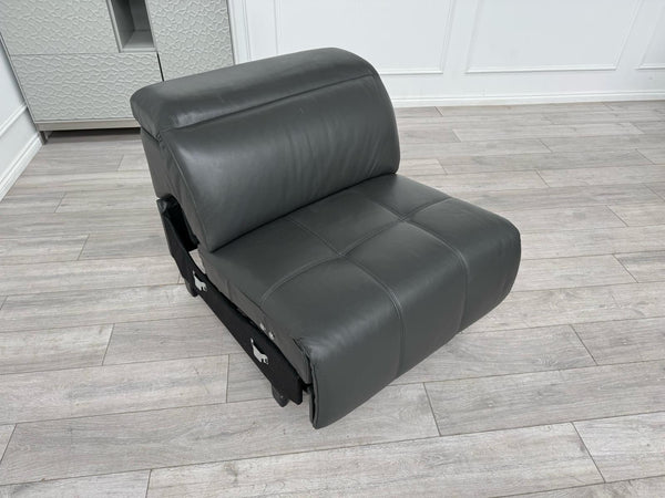 Sofology Marvella Charcoal Grey Leather Middle Section Power Recliner Seat2