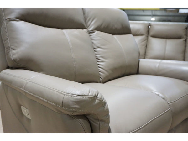 Furniture Village Taupe Leather Power Recliner 3 & 2 Seater Sofa Set7