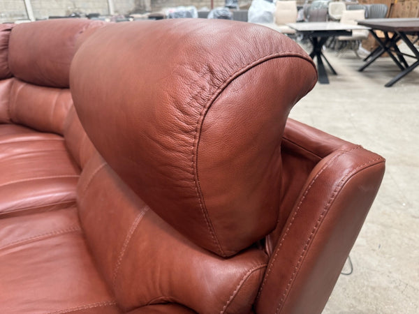Furniture Village Link Brown Leather Power Recliner Corner Sofa Symmetrical2