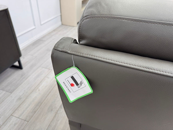 DFS Lift and Rise Electric Power Recliner Armchair Grey Genuine Leather18