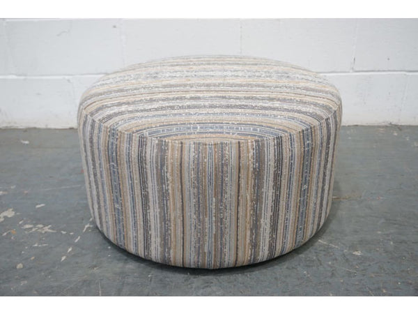 Parker Knoll Designer striped pattern fabric large circular footstool1