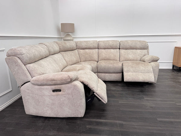 Furniture Village Moreno Power Reclining Corner Sofa In Cream Lux Velvet1