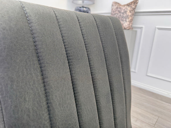 Furniture Village Grigio Set of 4 Grey Charcoal Faux Suede Dining Chairs11