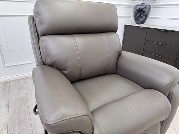 DFS Lift and Rise Electric Power Recliner Armchair Grey Genuine Leather9