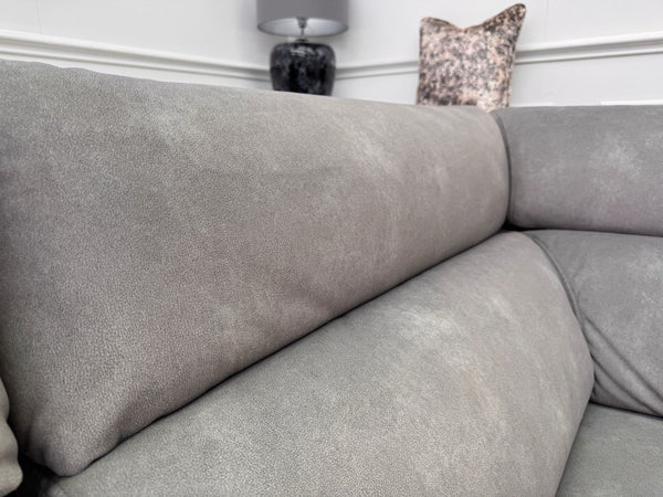 Sofology Missouri Corner Sofa In Silver Grey Fabric Power Recliner + Headrest13