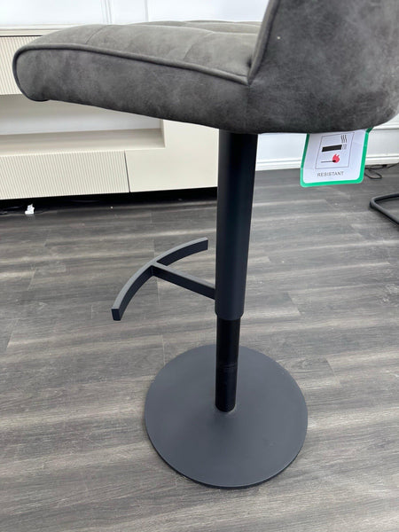 FV Merlin Dark Grey Fabric Adjustable Pedestal Dining Barstool (Choose Quantity)3