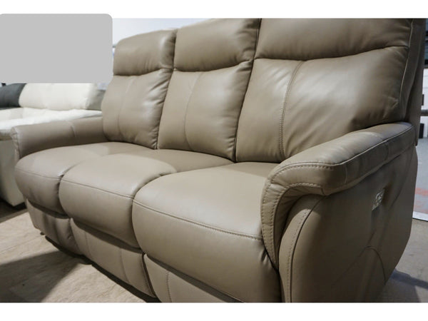 FV Verona Taupe leather electric reclining 3 + 2 seater sofas Set3