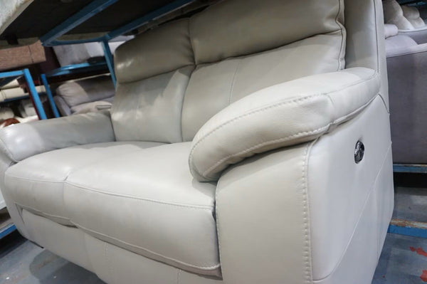 Furniture Village Moreno Feather grey leather electric reclining 2 seater sofa1