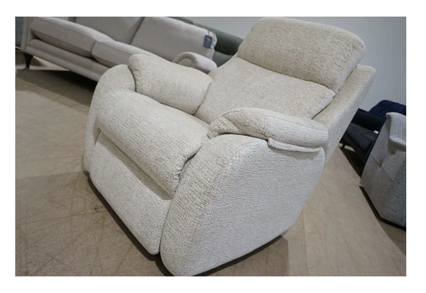 G Plan Kingsbury Cream Fabric Power Recliner Armchair with Headrest and Lumbar 0