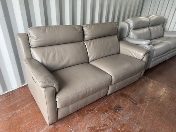 Furniture Village 3 Seater Sofa Power Recliners & Headrests Taupe Leather0