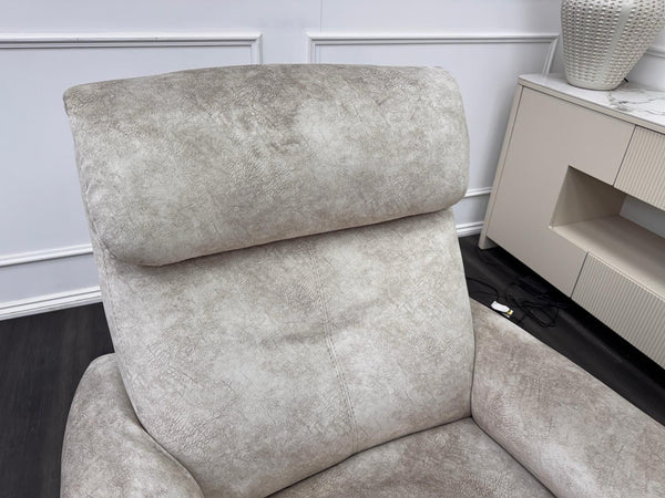 Furniture Village Rowen Beige Fabric Armchair Power Recliner+Swivel+Rocking7