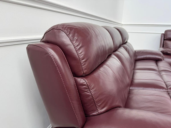 Furniture Village Moreno Power Recliner 3 + 2 Seater Sofa Set Burgundy Leather17