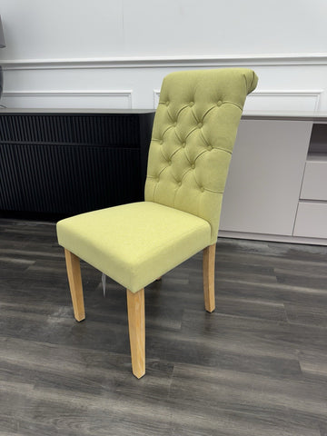 FV Hamilton Olive Fabric Standard Wooden Legs Dining Chair (Choose Quantity)0