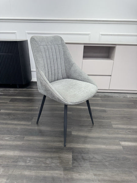 FV Crete Silver Grey Fabric Swivel Dining Chair With Handle set of 6 (Delivery)10