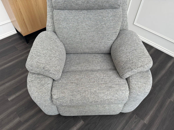 G Plan Kingsbury Power Recliner Armchair Light Grey Fabric RRP £24254