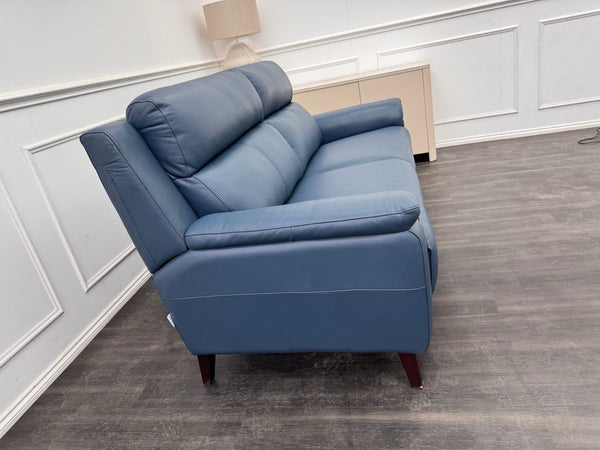 LA Z BOY Bella Static 3 Seater Sofa Navy Blue Leather1